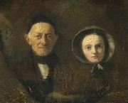 Therese Schwartze Portrait of Johann Joseph Hermann and Ida Schwartze oil painting